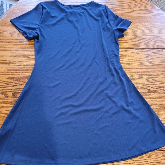 (4 For $20) Navy Scoop Neck Short Sleeve Dress - Picture 1 of 7